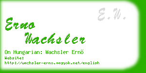 erno wachsler business card